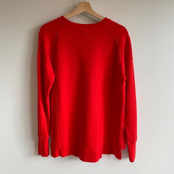 Sweaty Betty Red Crew Neck Long Sleeve Sweatshirt Top XS Thumbholes Athleisure - Picture 2 of 8